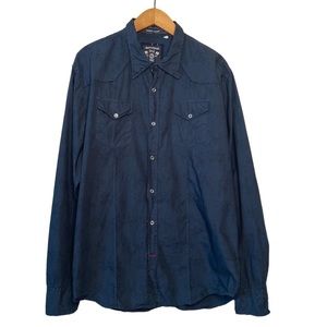 Guess Jeans Casual Blue Long Sleeve Shirt XL